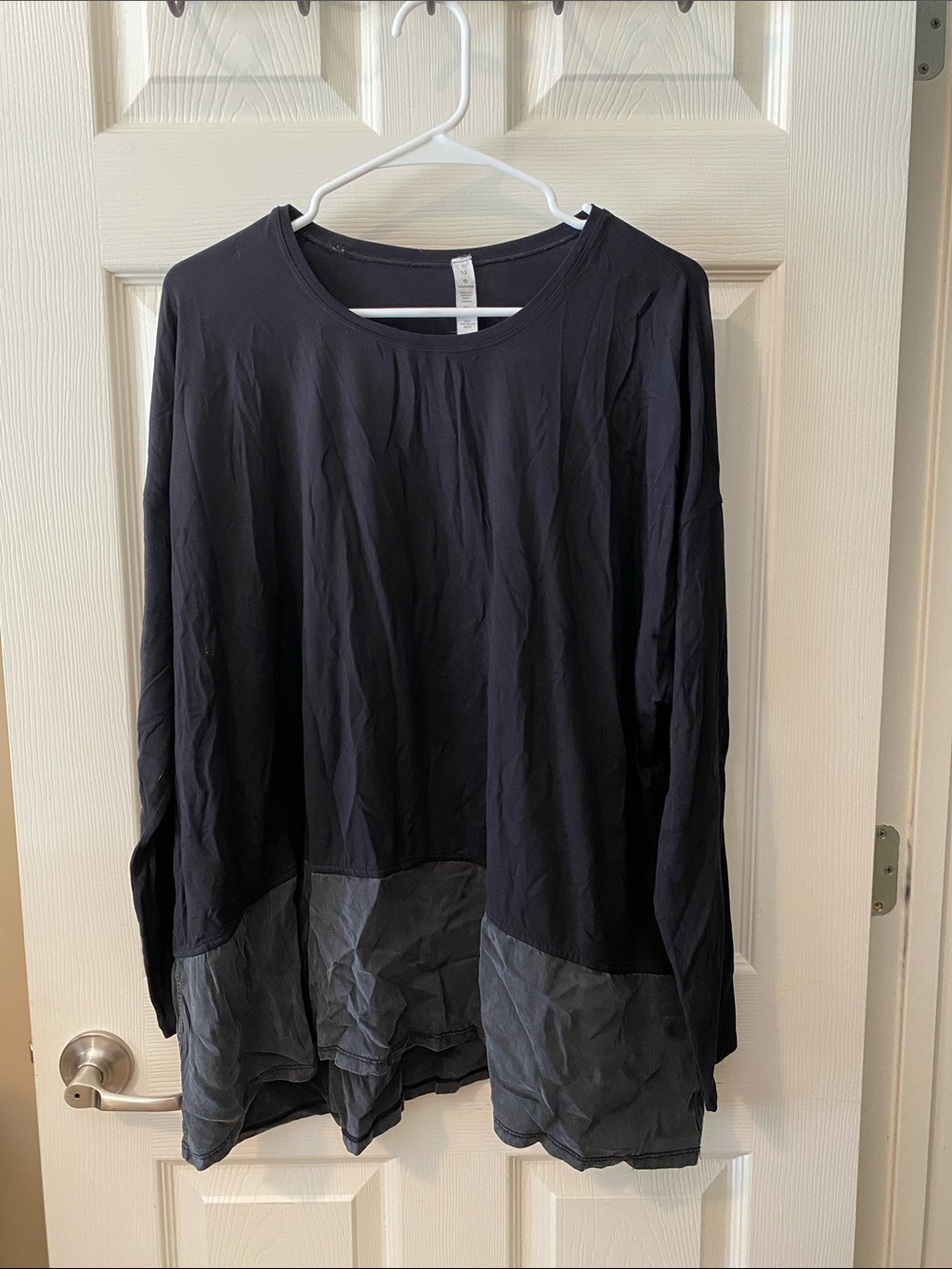 lululemon athletica Black Long Sleeve Tunic with Gray Hem Panel